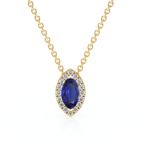 Collier saphir entourage diamant Coup de Foudre - 8
