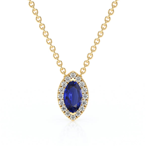 Collier saphir entourage diamant Coup de Foudre - 8