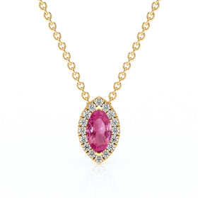 Collier saphir rose entourage diamant Coup de Foudre - 8