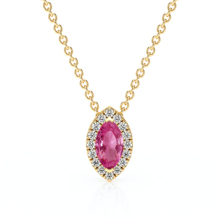 Collier saphir rose entourage diamant Coup de Foudre - 8