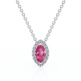 Collier saphir rose entourage diamant Coup de Foudre - 8