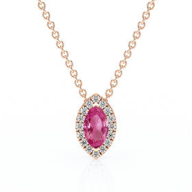 Collier saphir rose entourage diamant Coup de Foudre - 8