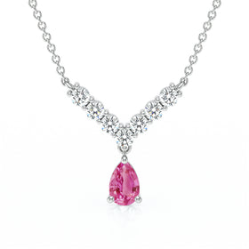 Collier saphir rose et diamant Par Amour - 2
