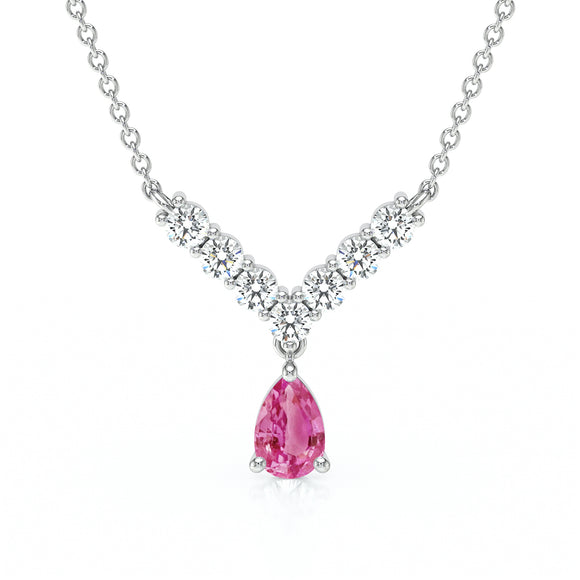Collier saphir rose et diamant Par Amour - 2