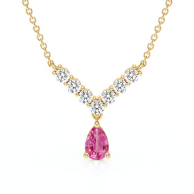 Collier saphir rose et diamant Par Amour - 2
