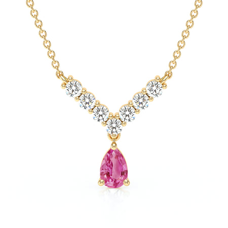 Collier saphir rose et diamant Par Amour - 2