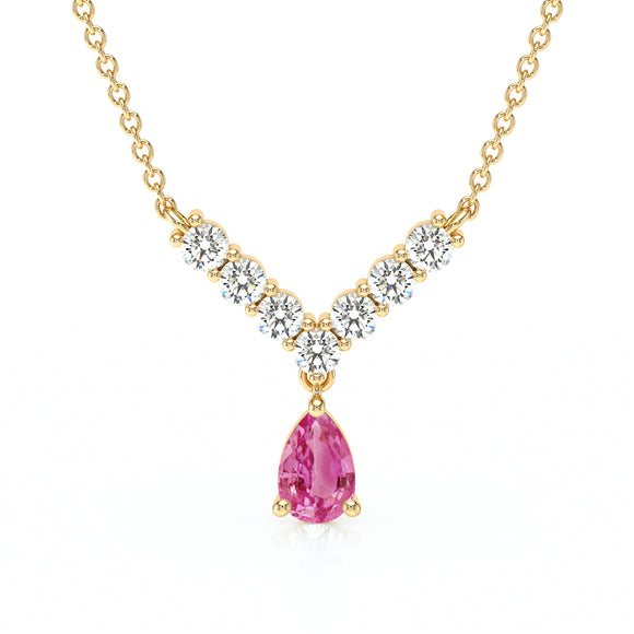 Collier saphir rose et diamant Par Amour - 2