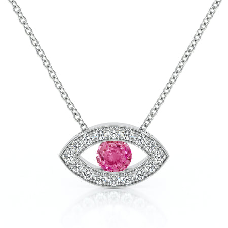 Collier saphir rose et diamant Ton Regard - 1