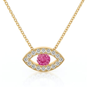 Collier saphir rose et diamant Ton Regard - 1