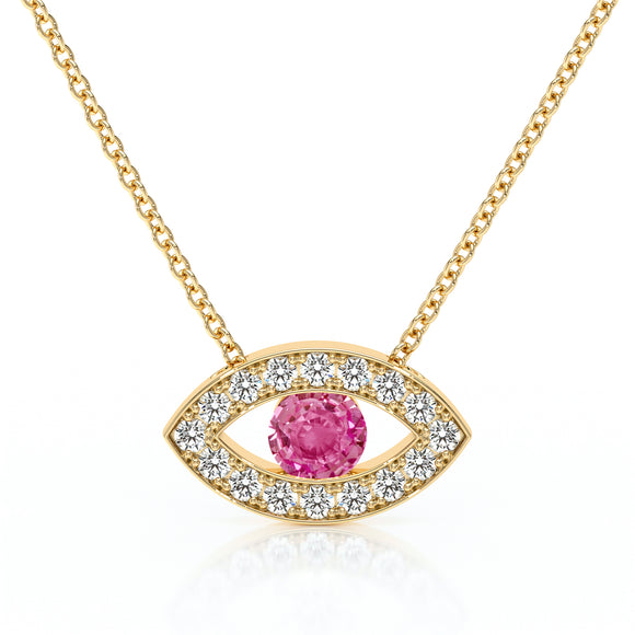 Collier saphir rose et diamant Ton Regard - 1