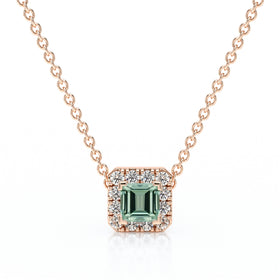 Collier saphir vert entourage diamant Coup de Foudre - 7
