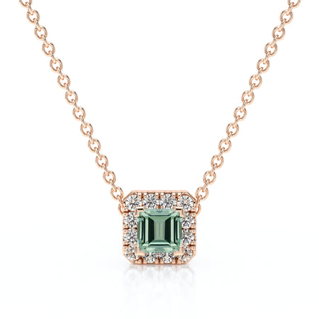Collier saphir vert entourage diamant Coup de Foudre - 7