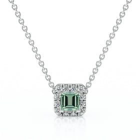 Collier saphir vert entourage diamant Coup de Foudre - 7