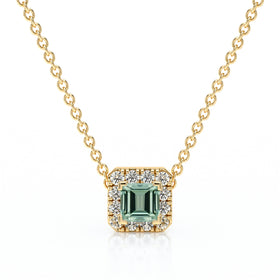 Collier saphir vert entourage diamant Coup de Foudre - 7