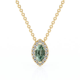 Collier saphir vert entourage diamant Coup de Foudre - 8