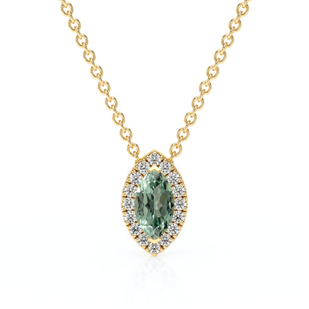 Collier saphir vert entourage diamant Coup de Foudre - 8