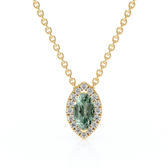 Collier saphir vert entourage diamant Coup de Foudre - 8
