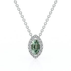 Collier saphir vert entourage diamant Coup de Foudre - 8