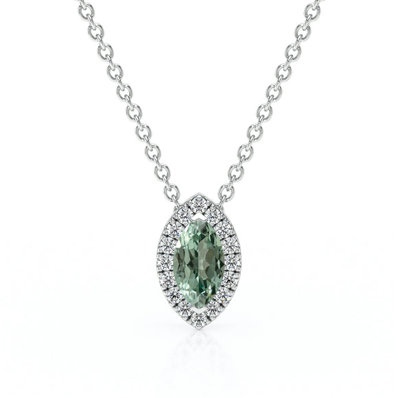 Collier saphir vert entourage diamant Coup de Foudre - 8