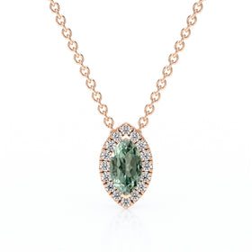 Collier saphir vert entourage diamant Coup de Foudre - 8