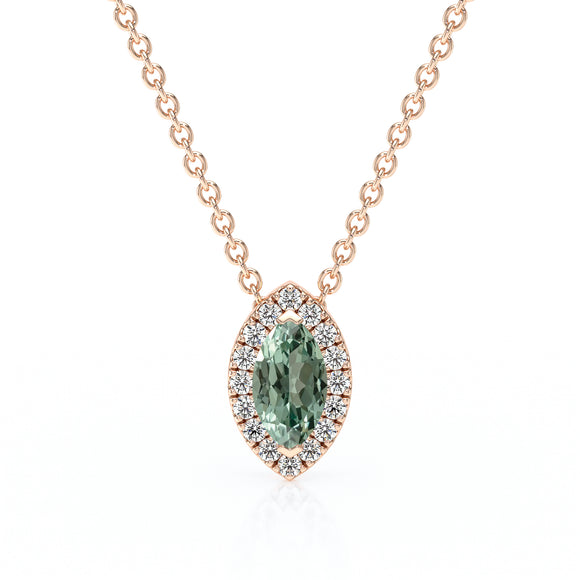 Collier saphir vert entourage diamant Coup de Foudre - 8