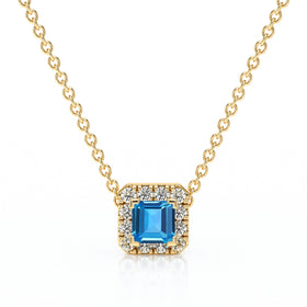 Collier topaze entourage diamant Coup de Foudre - 7