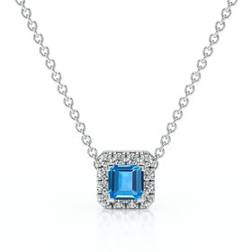 Collier topaze entourage diamant Coup de Foudre - 7