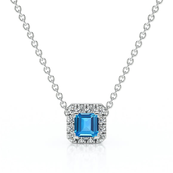 Collier topaze entourage diamant Coup de Foudre - 7