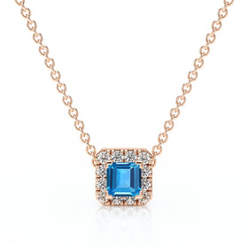 Collier topaze entourage diamant Coup de Foudre - 7
