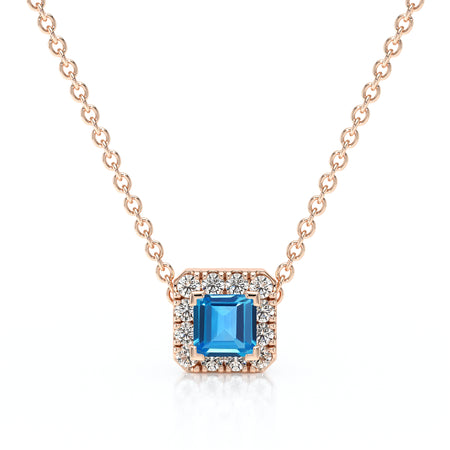 Collier topaze entourage diamant Coup de Foudre - 7