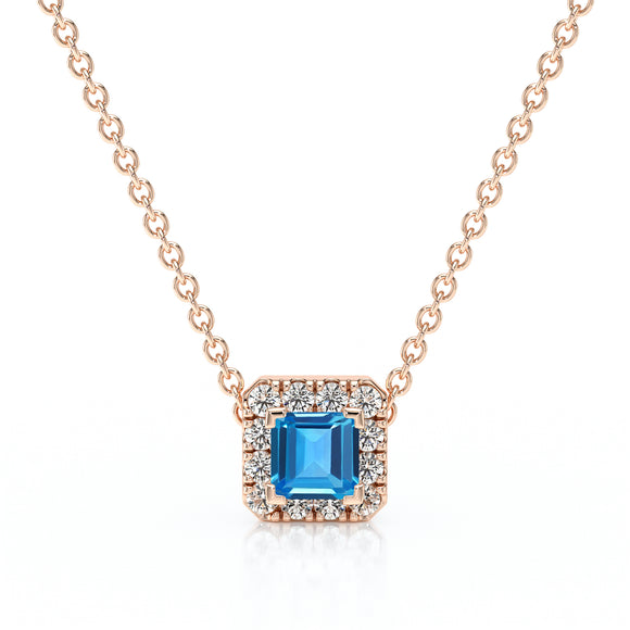 Collier topaze entourage diamant Coup de Foudre - 7