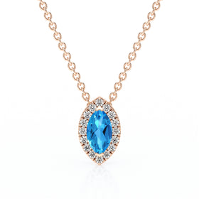 Collier topaze entourage diamant Coup de Foudre - 8