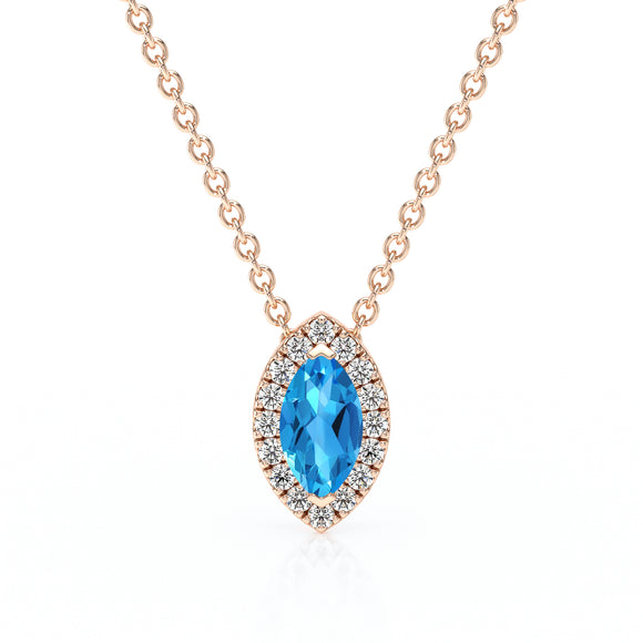 Collier topaze entourage diamant Coup de Foudre - 8