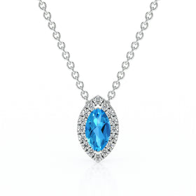 Collier topaze entourage diamant Coup de Foudre - 8