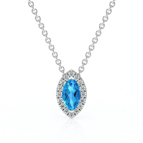 Collier topaze entourage diamant Coup de Foudre - 8