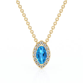 Collier topaze entourage diamant Coup de Foudre - 8