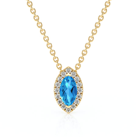 Collier topaze entourage diamant Coup de Foudre - 8