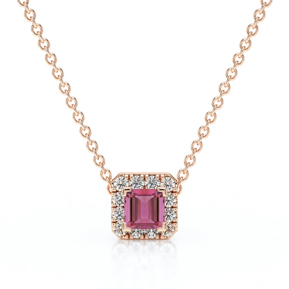 Collier tourmaline entourage diamant Coup de Foudre - 7
