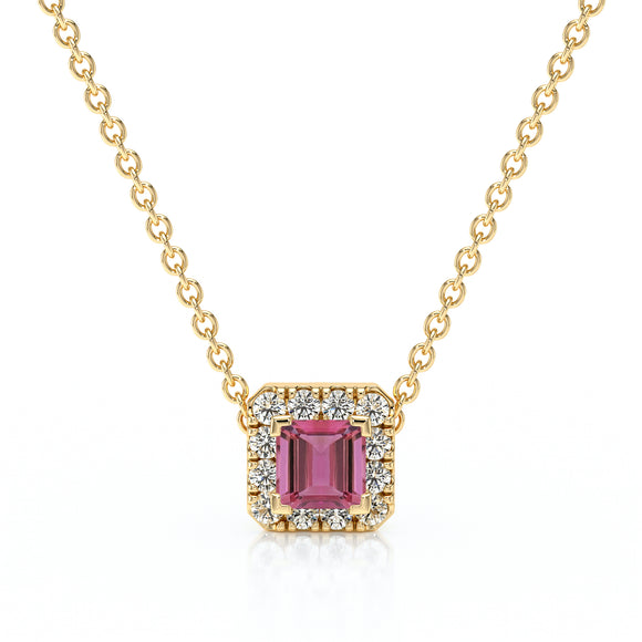 Collier tourmaline entourage diamant Coup de Foudre - 7