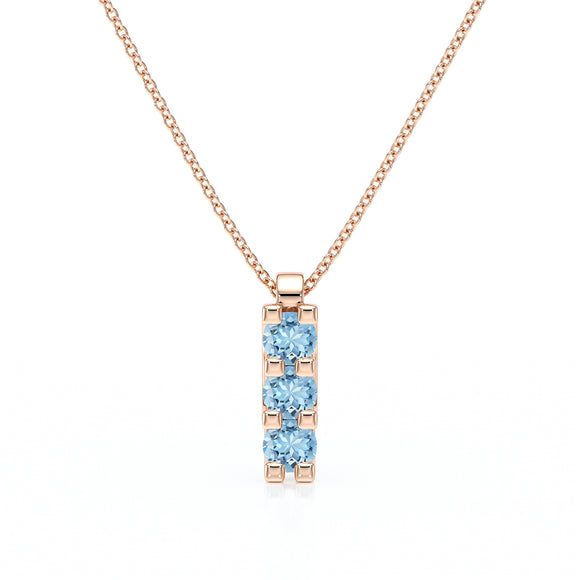 Collier trilogie aigue-marine Coucher de Soleil - 2