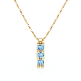 Collier trilogie aigue-marine Coucher de Soleil - 2