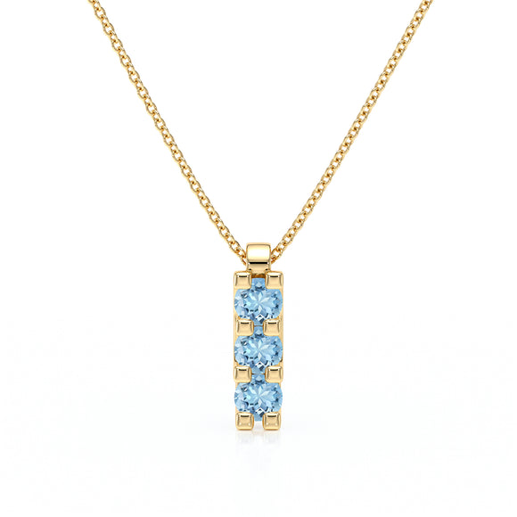 Collier trilogie aigue-marine Coucher de Soleil - 2