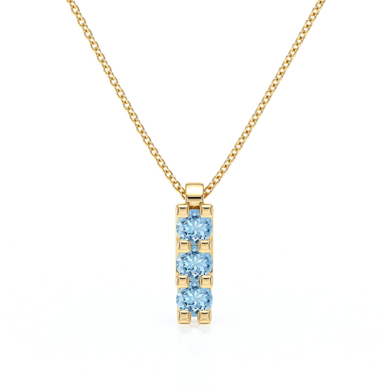 Collier trilogie aigue-marine Coucher de Soleil - 2