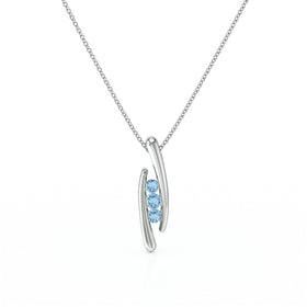 Collier trilogie aigue-marine Premier Pas - 1