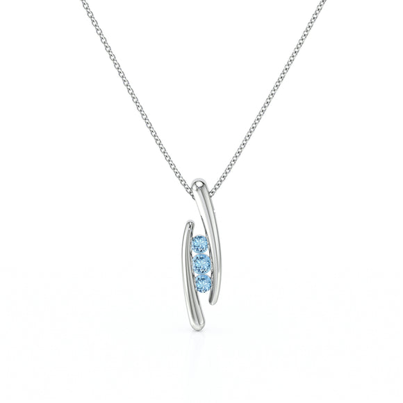 Collier trilogie aigue-marine Premier Pas - 1
