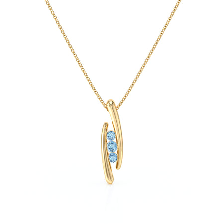 Collier trilogie aigue-marine Premier Pas - 1