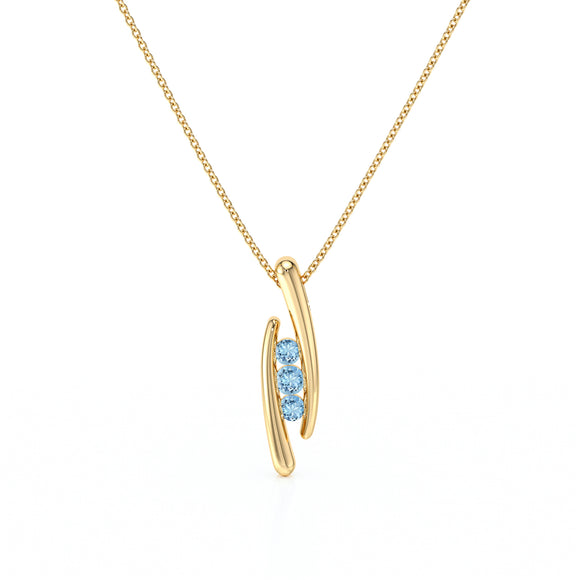 Collier trilogie aigue-marine Premier Pas - 1