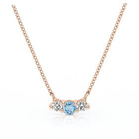 Collier trilogie aigue-marine et diamant Coucher de Soleil - 3
