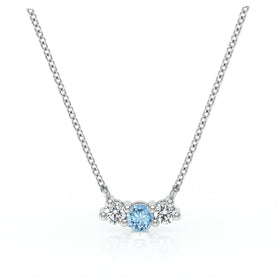 Collier trilogie aigue-marine et diamant Coucher de Soleil - 3