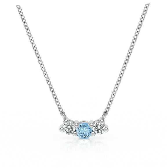Collier trilogie aigue-marine et diamant Coucher de Soleil - 3
